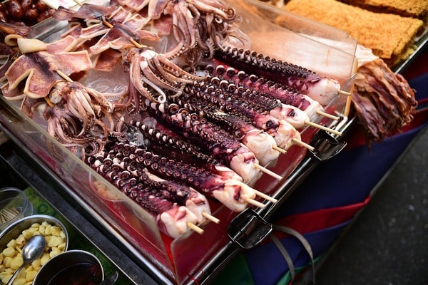 Etalage de poulpe pour la cuisine.